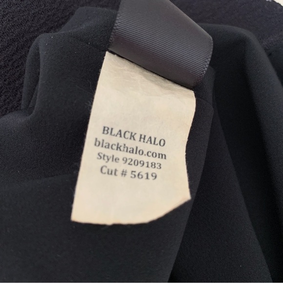 Black Halo Judy Ponte Knit Sheath Dress Sz 2 Black Pink Floral - Picture 9 of 10